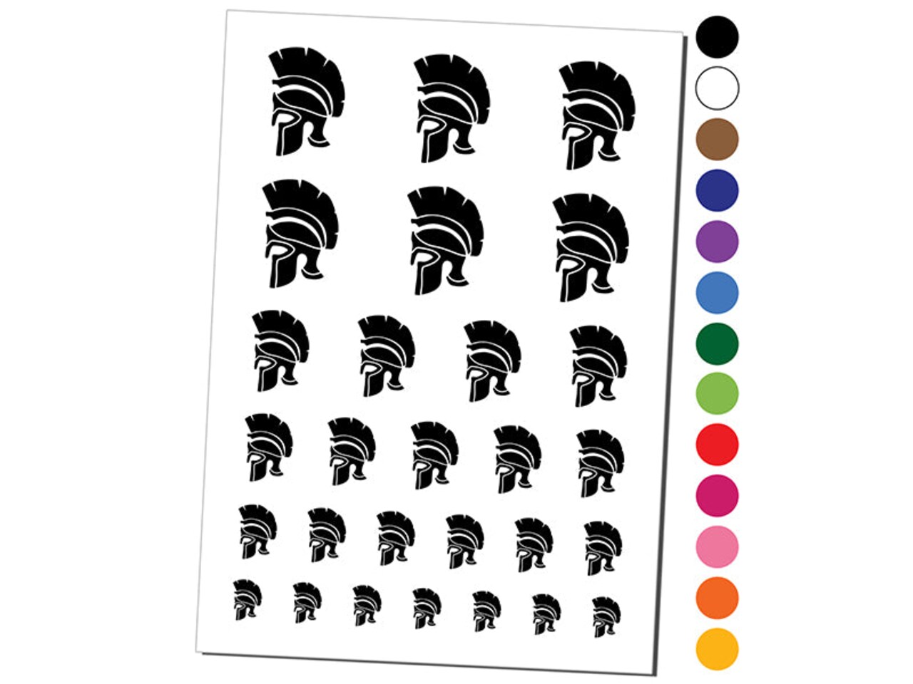 Ancient Greek Roman Spartan Helmet Temporary Tattoo Water Resistant Fake Body Art Set Collection